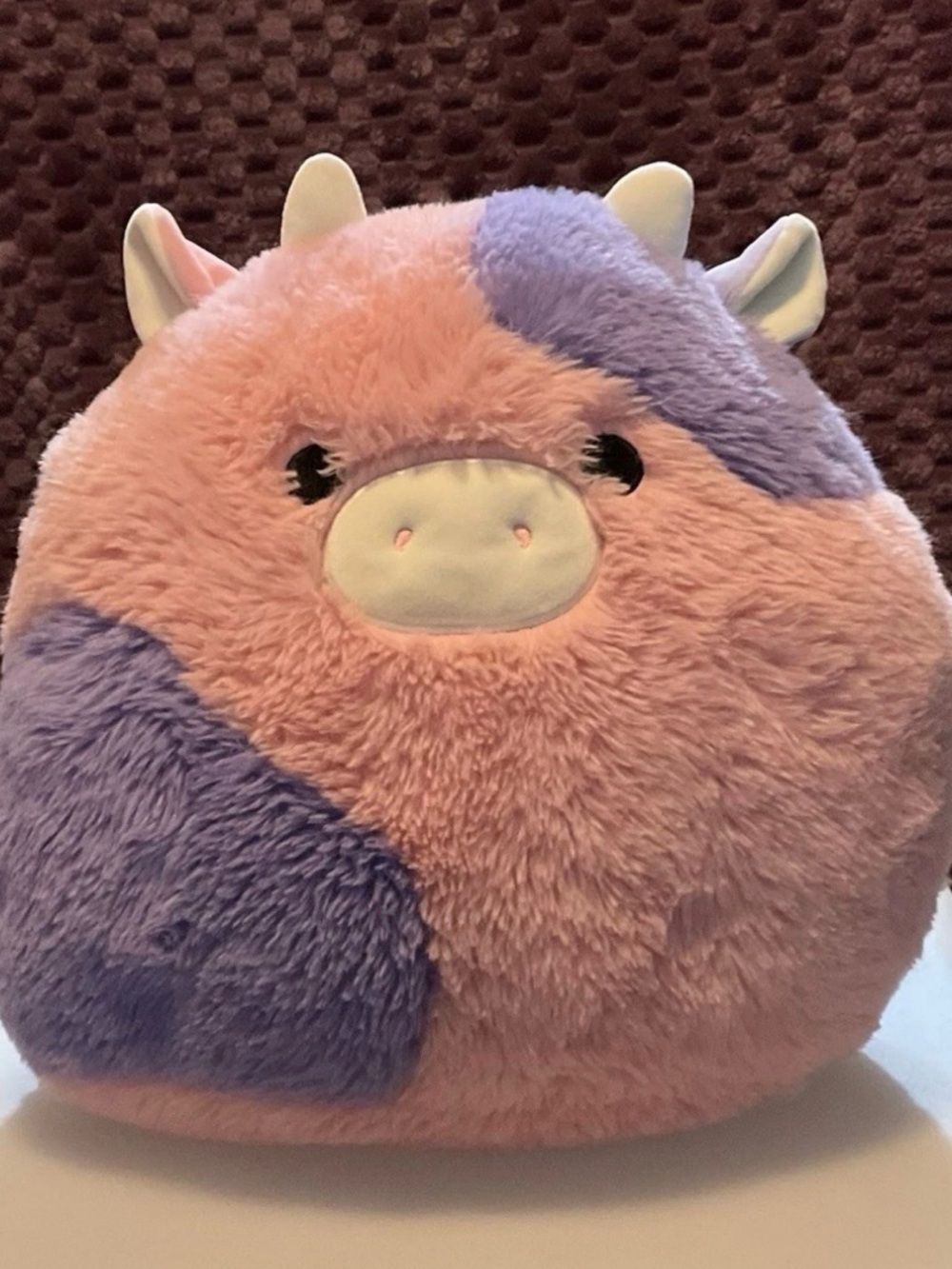 Squishmallow 12” Fuzzy Fuzz-A-Mallow PATTY THE COW Pink Purple Soft Plush Rare!